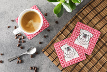 Load image into Gallery viewer, White English Bulldog  Hearts Foam Coaster  BB5290FC