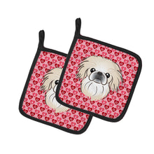 Load image into Gallery viewer, Pekingese Hearts Pot Holders - Set of 2 - Heat-Resistant Kitchen Essentials BB5291PTHD