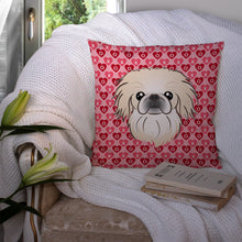 Load image into Gallery viewer, Pekingese Hearts Throw Pillow - 14x14 Decorative Pillow – Art for Your Home &amp; Patio BB5291PW1414