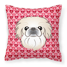 Load image into Gallery viewer, Pekingese Hearts Fabric Decorative Pillow BB5291PW1818