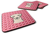 Load image into Gallery viewer, Yellow Labrador Hearts Foam Coaster  BB5292FC