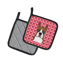 Load image into Gallery viewer, Boxer Hearts Pot Holders - Set of 2 - Heat-Resistant Kitchen Essentials BB5293PTHD