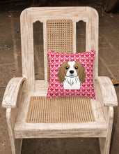 Load image into Gallery viewer, Cavalier Spaniel Hearts Fabric Decorative Pillow BB5294PW1818
