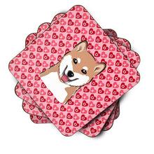 Load image into Gallery viewer, Shiba Inu Hearts Foam Coaster  BB5295FC