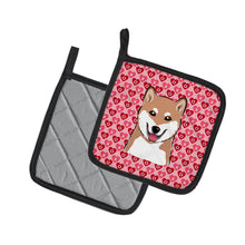 Load image into Gallery viewer, Shiba Inu Hearts Pot Holders - Set of 2 - Heat-Resistant Kitchen Essentials BB5295PTHD