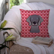 Load image into Gallery viewer, Weimaraner Hearts Throw Pillow - 14x14 Decorative Pillow – Art for Your Home &amp; Patio BB5301PW1414