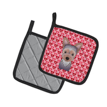 Load image into Gallery viewer, Yorkie Puppy Hearts Pot Holders - Set of 2 - Heat-Resistant Kitchen Essentials BB5302PTHD