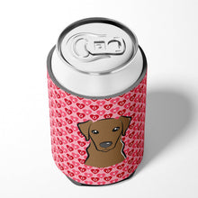 Load image into Gallery viewer, Chocolate Labrador Hearts Can or Bottle Hugger BB5304CC
