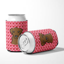 Load image into Gallery viewer, Chocolate Labrador Hearts Can or Bottle Hugger BB5304CC