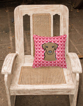 Load image into Gallery viewer, Chocolate Labrador Hearts Fabric Decorative Pillow BB5304PW1818