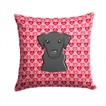 Load image into Gallery viewer, Black Labrador Hearts Throw Pillow - 14x14 Decorative Pillow – Art for Your Home &amp; Patio BB5305PW1414