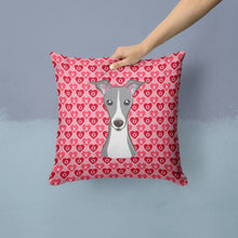Load image into Gallery viewer, Italian Greyhound Hearts Throw Pillow - 14x14 Decorative Pillow – Art for Your Home &amp; Patio BB5306PW1414