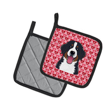 Load image into Gallery viewer, Bernese Mountain Dog Hearts Pot Holders - Set of 2 - Heat-Resistant Kitchen Essentials BB5307PTHD
