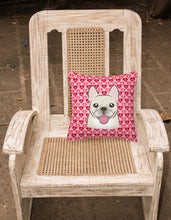 Load image into Gallery viewer, French Bulldog Hearts Fabric Decorative Pillow BB5308PW1818