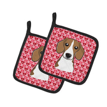 Load image into Gallery viewer, Beagle Hearts Pot Holders - Set of 2 - Heat-Resistant Kitchen Essentials BB5309PTHD