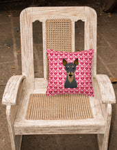 Load image into Gallery viewer, Min Pin Hearts Fabric Decorative Pillow BB5310PW1818
