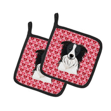 Load image into Gallery viewer, Border Collie Hearts Pot Holders - Set of 2 - Heat-Resistant Kitchen Essentials BB5311PTHD