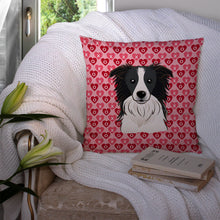 Load image into Gallery viewer, Border Collie Hearts Throw Pillow - 14x14 Decorative Pillow – Art for Your Home &amp; Patio BB5311PW1414