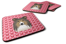 Load image into Gallery viewer, Sheltie Hearts Foam Coaster  BB5312FC