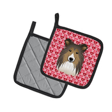 Load image into Gallery viewer, Sheltie Hearts Pot Holders - Set of 2 - Heat-Resistant Kitchen Essentials BB5312PTHD