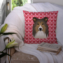Load image into Gallery viewer, Sheltie Hearts Throw Pillow - 14x14 Decorative Pillow – Art for Your Home &amp; Patio BB5312PW1414
