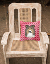 Load image into Gallery viewer, Sheltie Hearts Fabric Decorative Pillow BB5312PW1818
