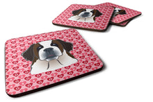 Load image into Gallery viewer, Saint Bernard Hearts Foam Coaster  BB5316FC