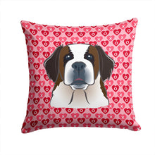 Load image into Gallery viewer, Saint Bernard Hearts Throw Pillow - 14x14 Decorative Pillow – Art for Your Home &amp; Patio BB5316PW1414