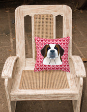 Load image into Gallery viewer, Saint Bernard Hearts Fabric Decorative Pillow BB5316PW1818