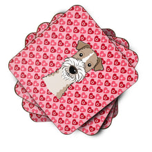 Load image into Gallery viewer, Wire Haired Fox Terrier Hearts Foam Coaster  BB5317FC