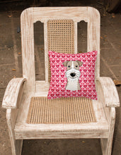 Load image into Gallery viewer, Wire Haired Fox Terrier Hearts Fabric Decorative Pillow BB5317PW1818
