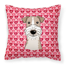 Load image into Gallery viewer, Wire Haired Fox Terrier Hearts Fabric Decorative Pillow BB5317PW1818