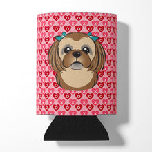 Load image into Gallery viewer, Chocolate Brown Shih Tzu Hearts Can or Bottle Hugger BB5319CC