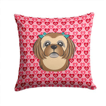 Load image into Gallery viewer, Chocolate Brown Shih Tzu Hearts Throw Pillow - 14x14 Decorative Pillow – Art for Your Home &amp; Patio BB5319PW1414