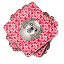 Load image into Gallery viewer, Gray Silver Shih Tzu Hearts Foam Coaster  BB5320FC