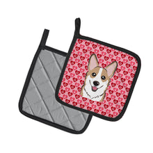 Load image into Gallery viewer, Sable Corgi Hearts Pot Holders - Set of 2 - Heat-Resistant Kitchen Essentials BB5323PTHD