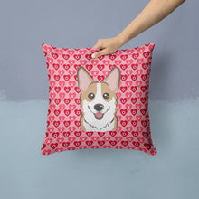 Load image into Gallery viewer, Sable Corgi Hearts Throw Pillow - 14x14 Decorative Pillow – Art for Your Home &amp; Patio BB5323PW1414