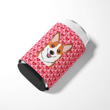 Load image into Gallery viewer, Red Corgi Hearts Can or Bottle Hugger BB5324CC