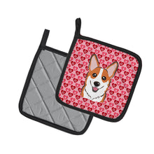 Load image into Gallery viewer, Red Corgi Hearts Pot Holders - Set of 2 - Heat-Resistant Kitchen Essentials BB5324PTHD