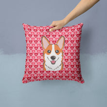Load image into Gallery viewer, Red Corgi Hearts Throw Pillow - 14x14 Decorative Pillow – Art for Your Home &amp; Patio BB5324PW1414