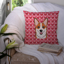 Load image into Gallery viewer, Red Corgi Hearts Throw Pillow - 14x14 Decorative Pillow – Art for Your Home &amp; Patio BB5324PW1414