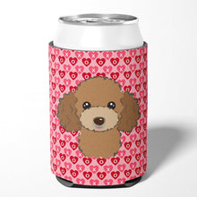 Load image into Gallery viewer, Chocolate Brown Poodle Hearts Can or Bottle Hugger BB5326CC