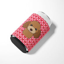 Load image into Gallery viewer, Chocolate Brown Poodle Hearts Can or Bottle Hugger BB5326CC