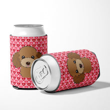 Load image into Gallery viewer, Chocolate Brown Poodle Hearts Can or Bottle Hugger BB5326CC