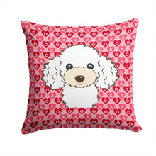 Load image into Gallery viewer, White Poodle Hearts Throw Pillow - 14x14 Decorative Pillow – Art for Your Home &amp; Patio BB5327PW1414