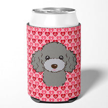 Load image into Gallery viewer, Silver Gray Poodle Hearts Can or Bottle Hugger BB5329CC
