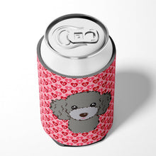 Load image into Gallery viewer, Silver Gray Poodle Hearts Can or Bottle Hugger BB5329CC