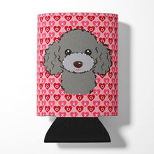 Load image into Gallery viewer, Silver Gray Poodle Hearts Can or Bottle Hugger BB5329CC
