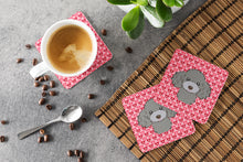 Load image into Gallery viewer, Silver Gray Poodle Hearts Foam Coaster  BB5329FC