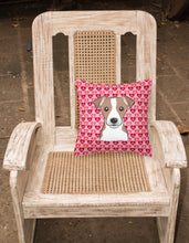 Load image into Gallery viewer, Jack Russell Terrier Hearts Fabric Decorative Pillow BB5330PW1818